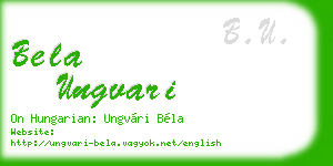 bela ungvari business card