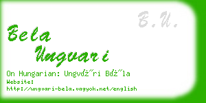 bela ungvari business card